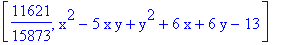 [11621/15873, x^2-5*x*y+y^2+6*x+6*y-13]